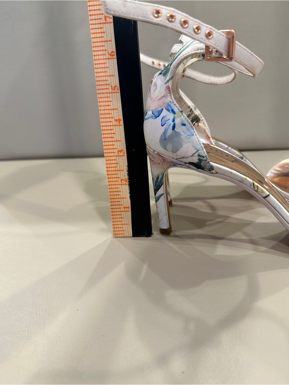 Ted Baker Floral Ankle-Strap Heels in Pink and Blue - Picture 8 of 10